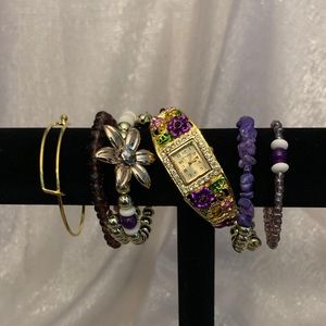 Purple Strada Watch/Bracelet Set